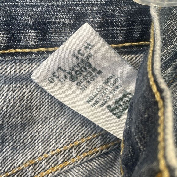 Levis 505 Jeans Mens 31x30 Straight Regular Fit Mid Rise Med Wash - Picture 4 of 10